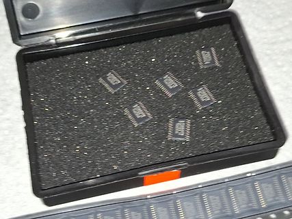 In einer Kunststoffbox liegende Mikrocontroller-Chips