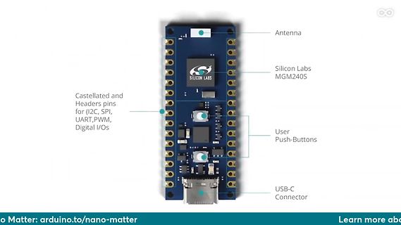 Beschriftete Arduino Nano Matter Platine
