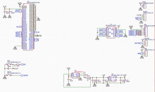 Schaltplan mit ESP32-S2-MINI-2-N4 und Peripherie