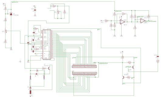 Schaltplan einer Elektronikschaltung mit IC und Transistoren