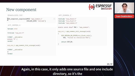 Programmcode für ESPRESSIF Komponente
