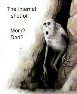 Meme mit einer Kreatur in einer Höhle
