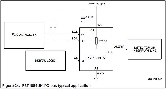 Blockschaltbild P3T1085UK I2C-Bus Anwendung