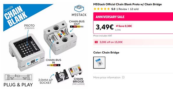 Produktseite M5Stack Chain Blank Proto