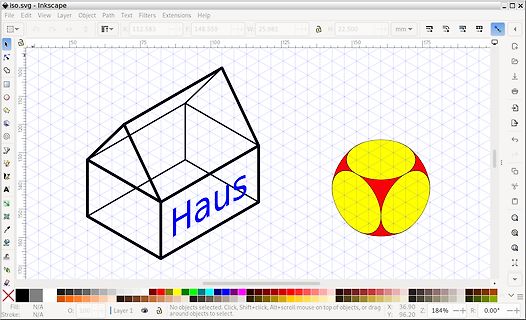 Inkscape Grafik mit Haus und Kreisform
