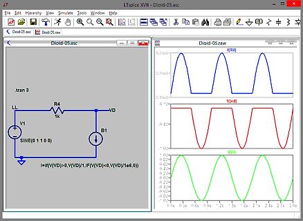 LTspice Simulation Schaltplan und Wellenformen
