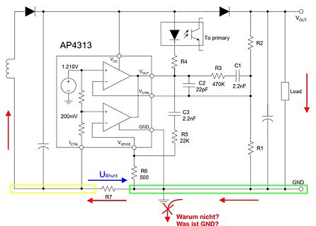 Schaltplan eines Schaltreglers mit AP4313