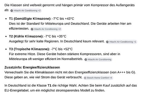 Informationen zu Klimazonen für Klimageräte