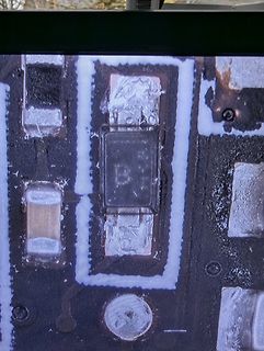 Foto eines abfotografierten Bildschirms mit Leiterplattenansicht
