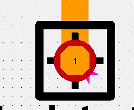 Grafische Darstellung eines Zielkreuzes mit Zahl