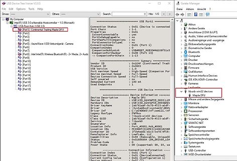 Screenshot des USB Device Tree Viewers