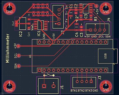 PCB-Layout eines Milliohmmeters