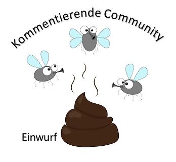 Comic mit Fliegen und Exkrementen