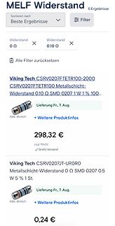 Suchergebnisse für Widerstände in einem Online-Shop