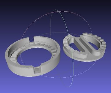 3D-CAD-Modell zweier ringförmiger Bauteile