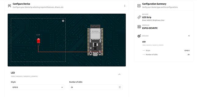Software-Konfiguration für ESP32 und LED-Strip