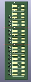 PCB-Layout mit Widerständen und Steckverbindern