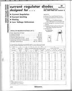 Datenblatt der CR022 bis CR530 Stromregler-Dioden