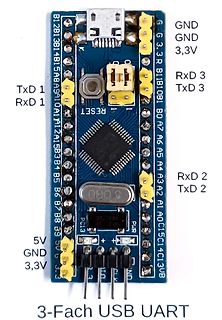 USB UART Adapter mit drei Schnittstellen
