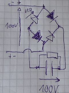 Handgezeichneter Schaltplan eines Gleichrichters