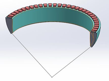 3D-CAD-Modell eines bogenförmigen Bauteils