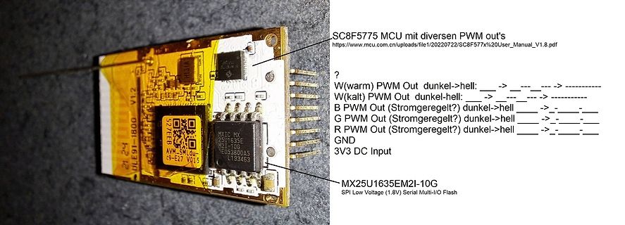Leiterplatte mit MCU und Flash-Speicher