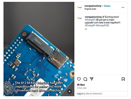 Nahaufnahme einer Orange Pi 3B Leiterplatte