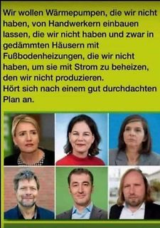 Politisches Meme mit Text und Porträts von Politikern