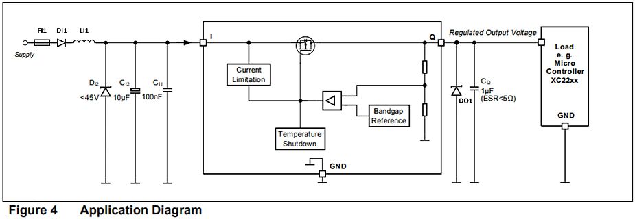 Schaltplan eines Spannungsreglers