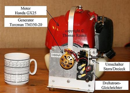 Aufbau eines Generators mit Honda Motor