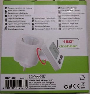Verpackung eines Schwaiger Stromzähler Modells STEM1080