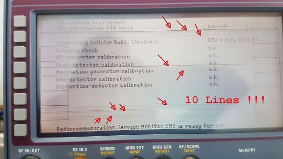 Display eines Radiocommunication Service Monitors