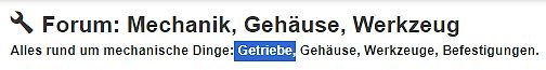 Forum-Header für Mechanik, Gehäuse und Werkzeug