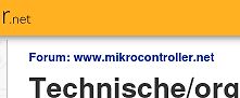 Ausschnitt einer Website des Mikrocontroller-Forums