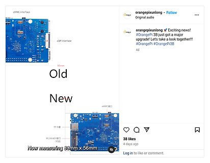 Vergleich der Abmessungen zweier Orange Pi Platinen