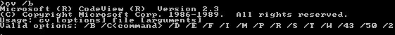 Microsoft CodeView Version 2.3 Hilfe-Text