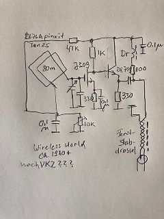 Handgezeichneter Schaltplan eines Funkgeräts