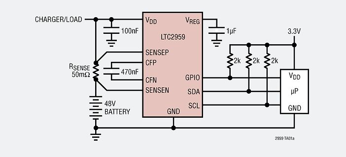 Schaltplan LTC2959 Batteriemanagement-IC