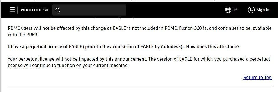 Autodesk Text zu EAGLE Lizenzänderung