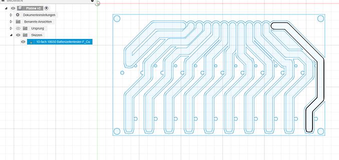 CAD-Ansicht eines Leiterplatten-Layouts