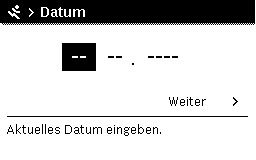 Software-Dialog zur Datumseingabe