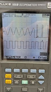 Fluke 105B Scopemeter Display mit Wellenformen