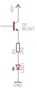Schaltplan mit Transistor und LED