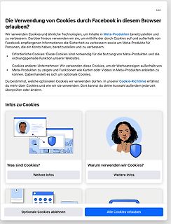 Cookie-Banner von Facebook