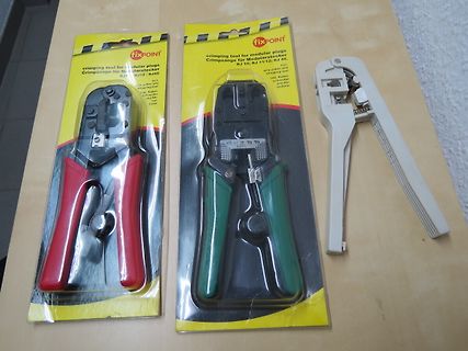 Drei Crimpzangen für RJ-Stecker