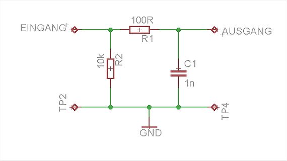 Schaltplan eines RC-Glieds