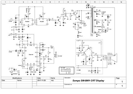Schaltplan eines Sampo SM-0901 CRT Displays