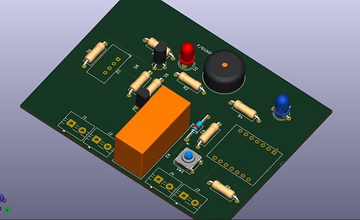 3D-CAD-Modell einer Leiterplatte
