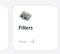 Webseiten-Element mit Icon und Filter-Option