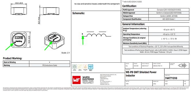 Datenblatt eines WE-PD SMD Shielded Power Inductor